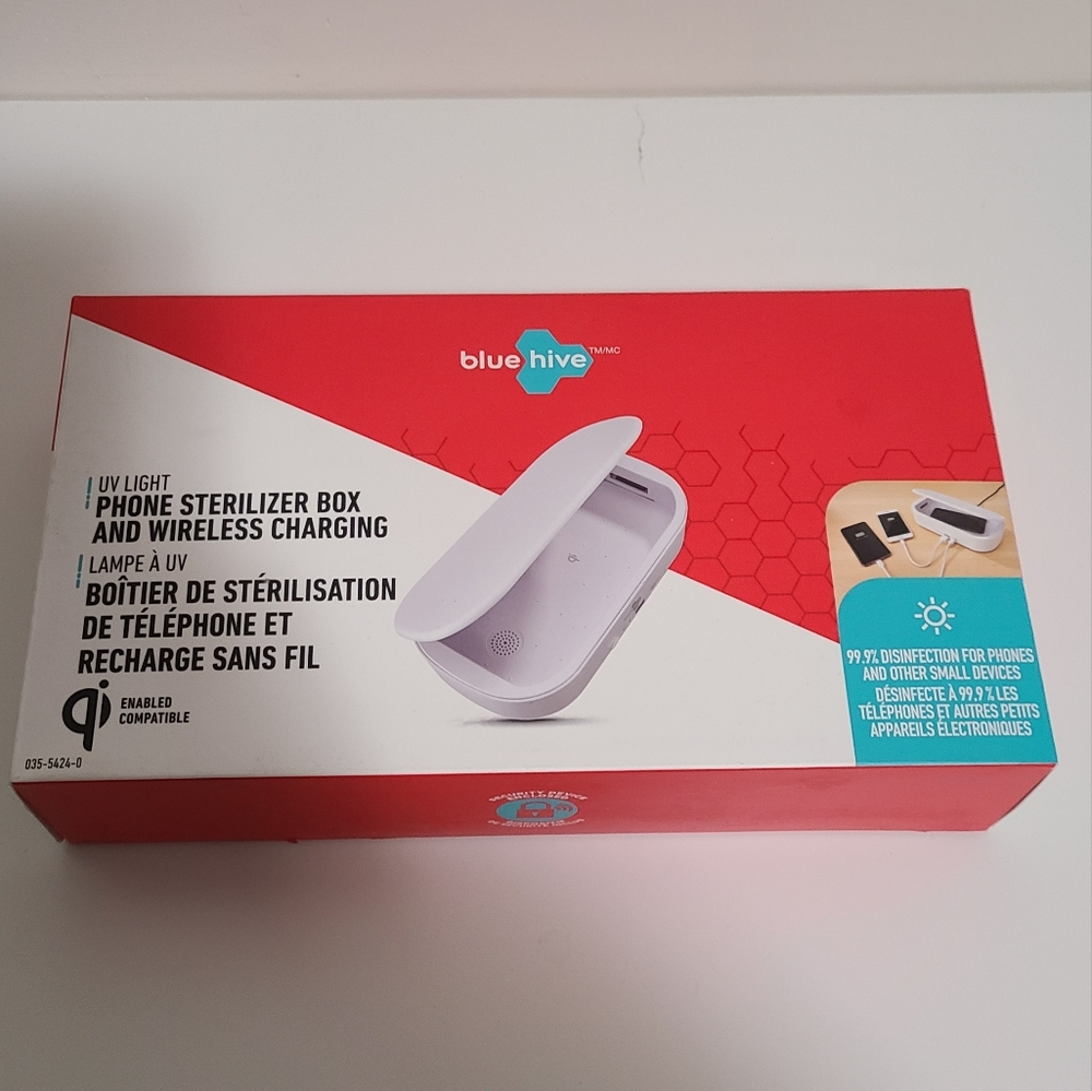 bluehive UV Light Sterilizer/Sanitizer Box w/ Wireless Charging